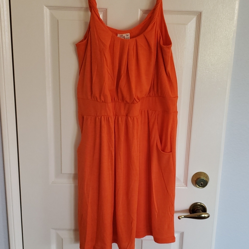 NWT Orange Mini Dress by L8ter 2X